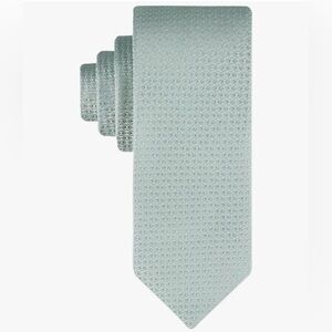 Calvin Klein Men’s Slim Tie Sage Green Textured NWT, 100% Silk, Skinny Neck Tie